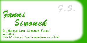 fanni simonek business card